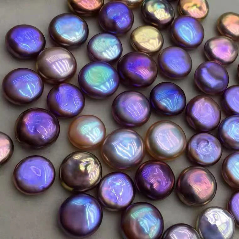 A46.ćLiveć Button Pearls Oyster(colourful or white)